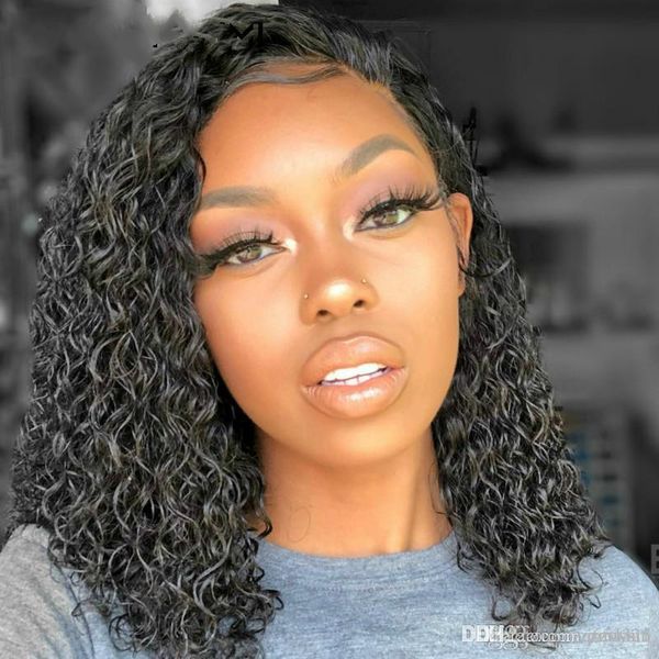 

bob curly lace front hair wigs for black women with rglueless pre plucked brazilian remy straight short wig
