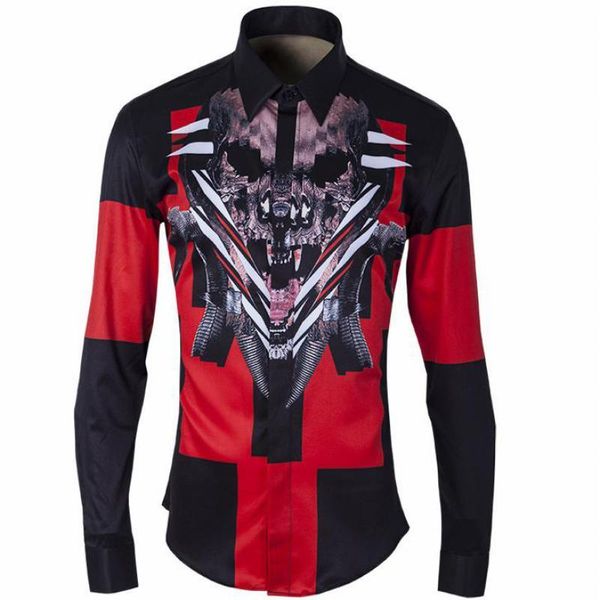 

shirt men luxury allover printed long sleeve mens dress shirts 3d digital printing casual shirts man plus size 4xl, White;black