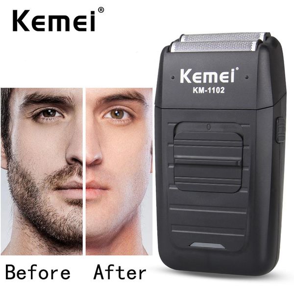 

kemei km-1102 rechargeable cordless shaver for men twin blade reciprocating beard razor face care multifunction strong trimmer