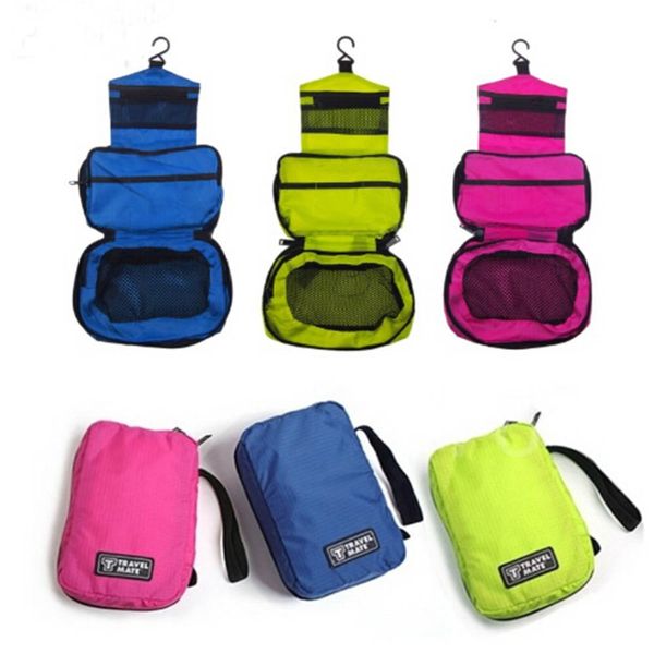 

1 pcs travel hanging toiletry bag large kit folding makeup polyester organizer foldable cosmetic bag large kit for men & women