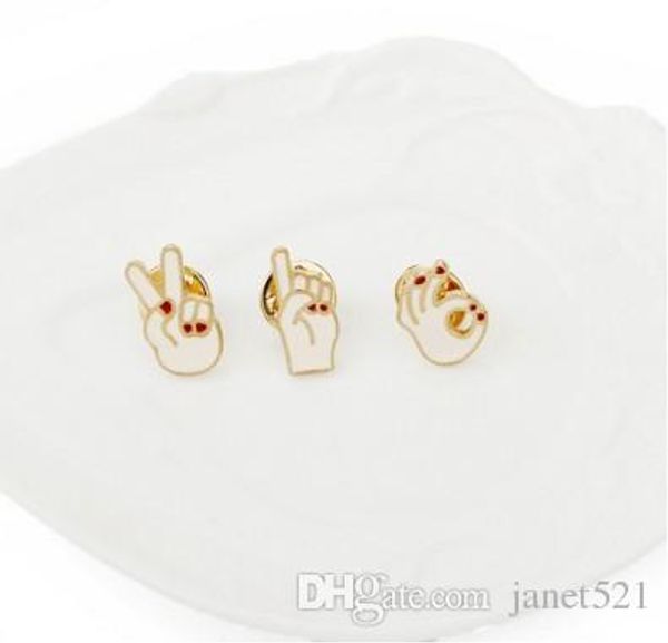 

jewelry pins brooches gesture ok ,yeah ,victory lapel hat pin tie tack enamel bags brooch pins, Gray