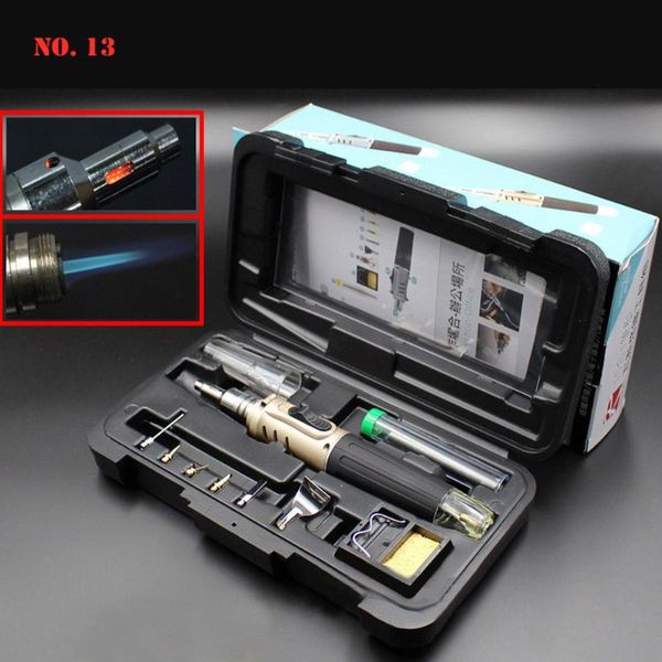 

10 in 1 soldering iron kit automatic ignition butane cordless welding torch tools kit electric gas soldering set blow torch pen