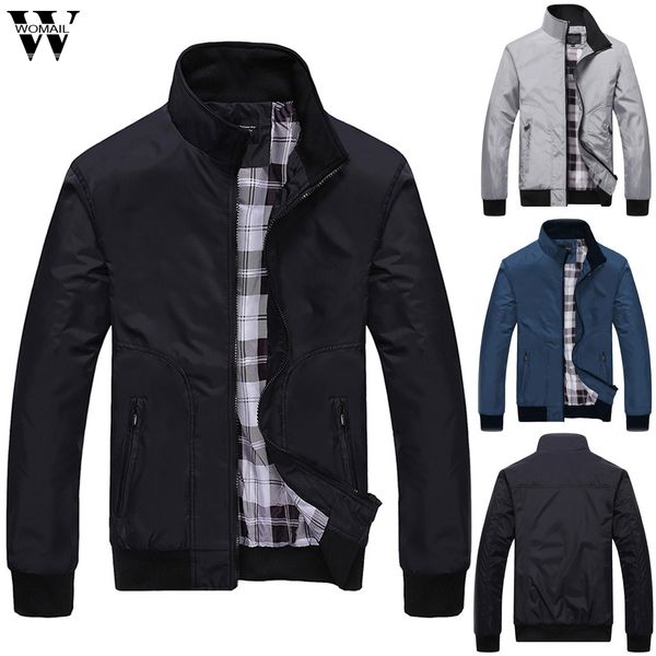 

womail jackets men 2019 jackets spring autumn casual coats bomber jacket slim fashion thick parka male outwear streetwear j719, Black;brown