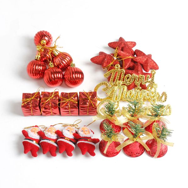 

28pcs/set nice christmas ornaments pendant set santa tree decor christmas party decorations