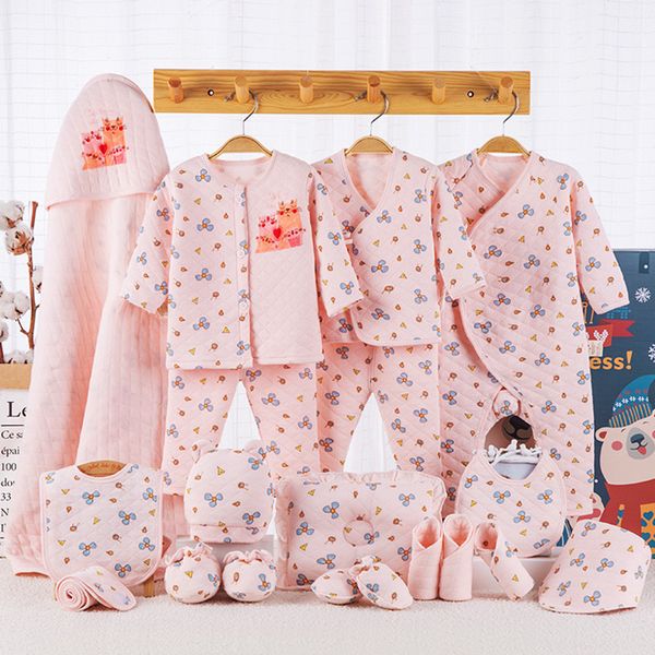 

spring newborn baby clothes suit infant underwear cotton set pants shirt hat cute printing for baby gift ykq007 t200706, White