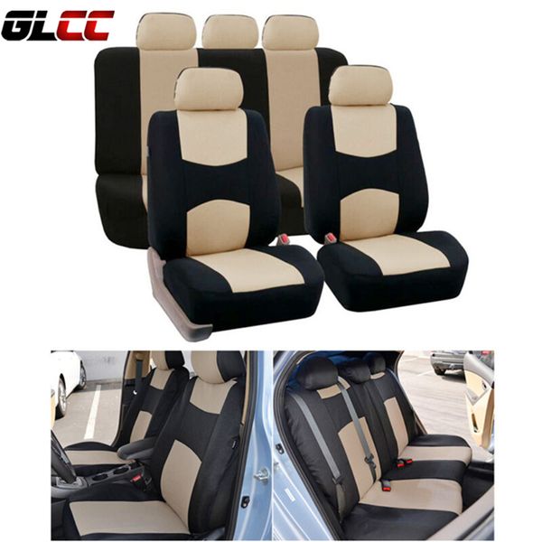 

glcc automobiles seat covers mesh polyester full car seat cushion universal fit with tire track car accessories protector