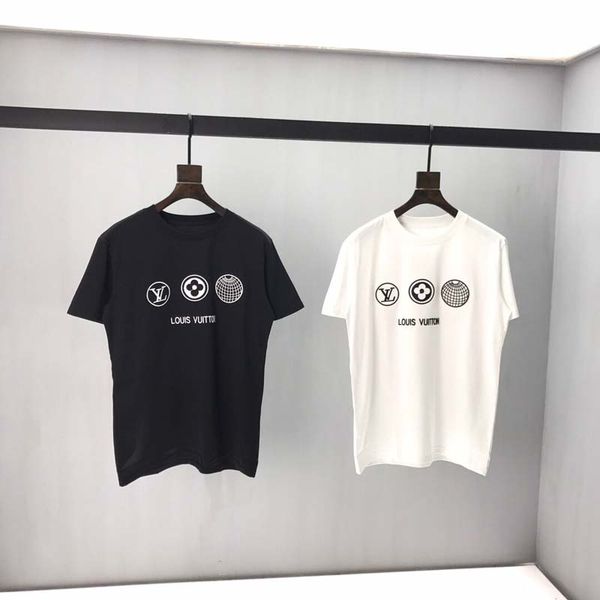 

men's t-shirt high-quality designer love printed letter logo shirt cotton round neck ladies short-sleeved t-shirt eu:size p10, White;black
