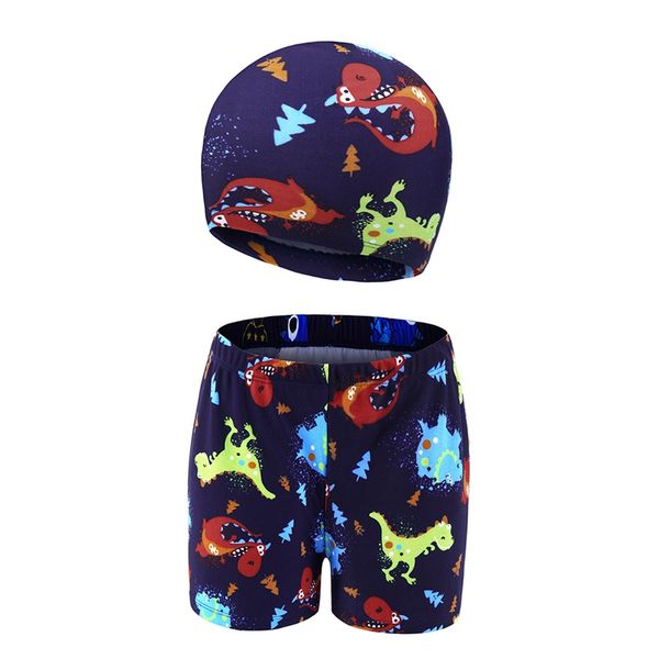 

kid children boys cartoon print beach shorts + cap swimwear pants swimming trunks 2019 new swimwear kids boy