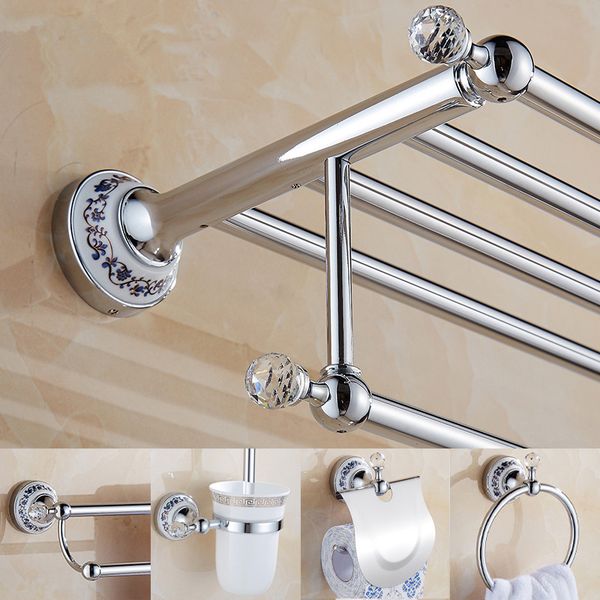 

304 stainless steel bathroom accessories set chrome towel rack toilet brush holder corner shelf tissue holder bath hardware set