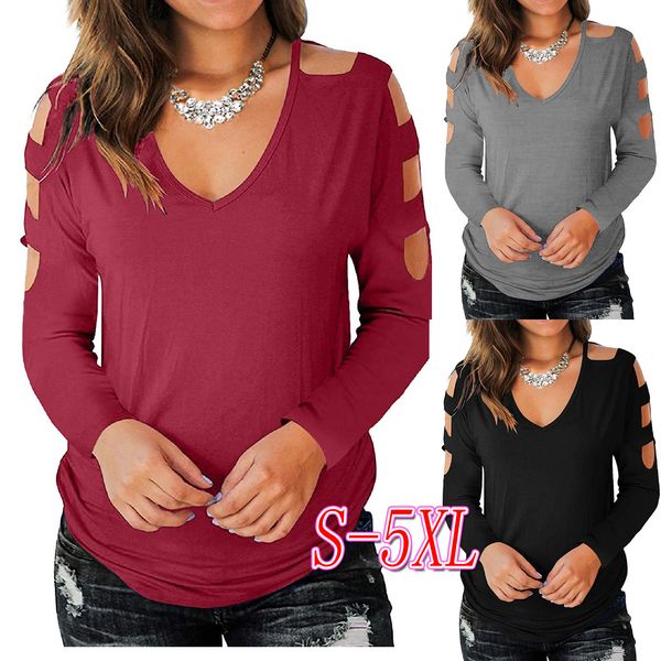 

womens designer t shirt v-neck hollow sleeve pleated solid summer simple versatile t-shirt, White