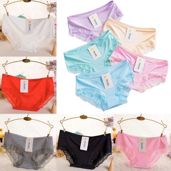 8pcs / Muito menina Shorts Sungas Modal Cotton Buds Lace Cueca magros calcinhas das meninas adolescentes Roupa interior 10-16Y