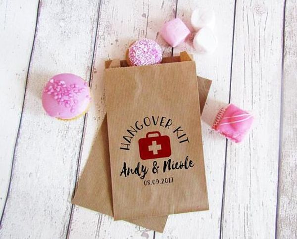 

custom hangover survival kit popcorn candy buffet treat bags birthday wedding bridal baby shower bakery cookie favors packets