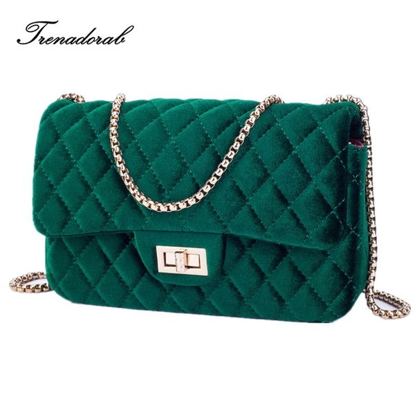 

trenadorab velour crossbody bag women bag luxury handbags designer brand ladies chain velvet shoulder messenger bags sac a main