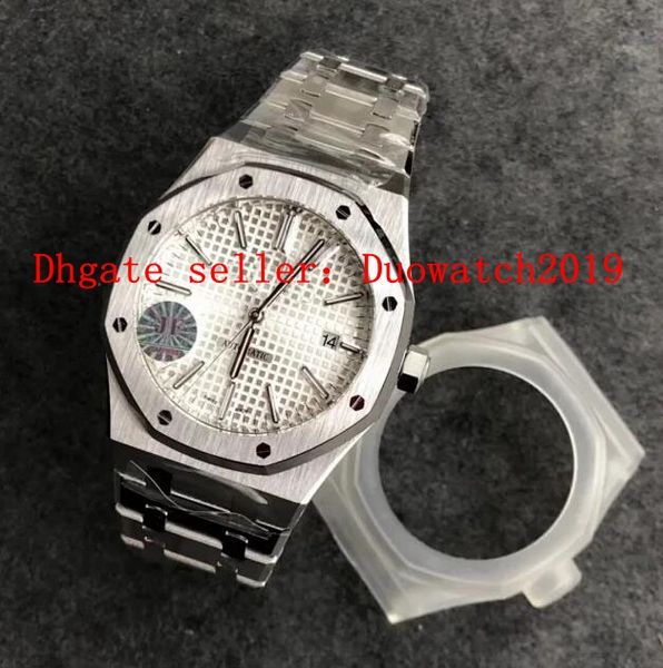 

men's products 41mm jf factory v5 upgrade automatic cal.3120 ss white dial full 904l steel 15400 dive jf royal wristwatches, Slivery;brown