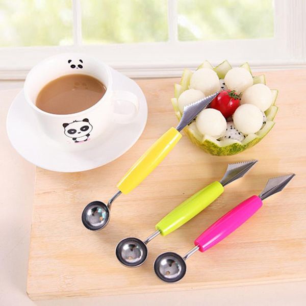 

dual-head carving melon party restaurant stainless fruit knife home tool cream baller ice kitchen spoon sculpture scoop etc steel