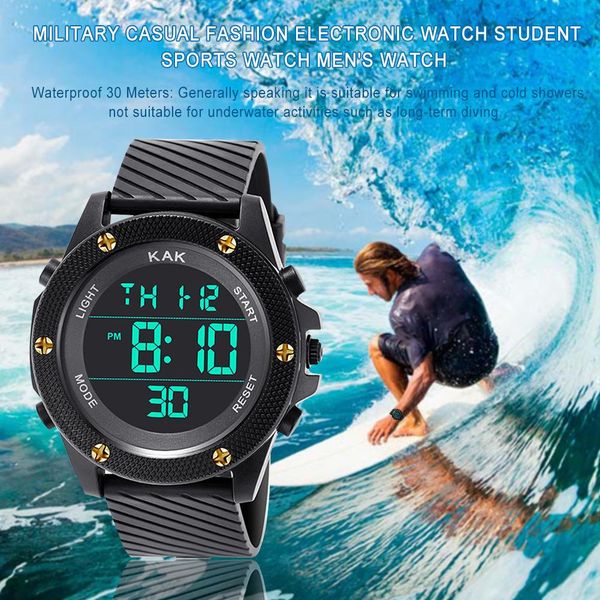 

waterproof mens fitness watches new fashion casual led digital outdoor sports watch men multifunction student wrist watches, Slivery;brown