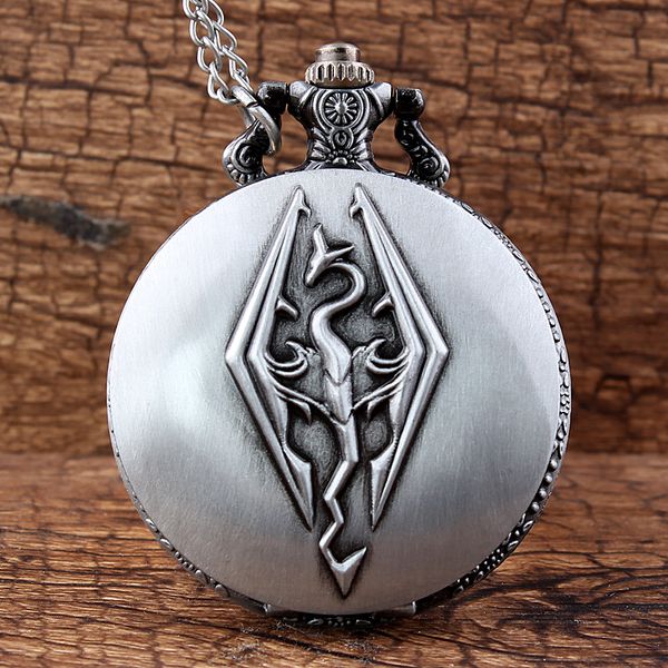 

new retro chinese fireball design watch women necklace chain liondragon style mens womens silver alloy quartz pocket watch gifts, Slivery;golden