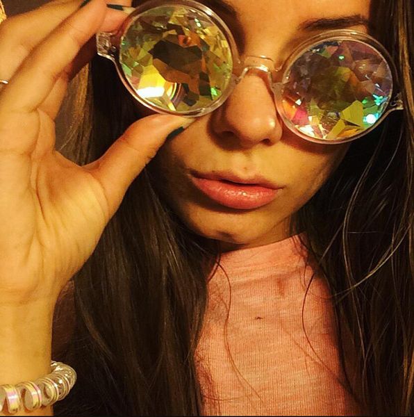 

круглые очки с калейдоскопом женские солнцезащитные очки с восторженными впечатлениями голографические очки красочные очки для вечеринок для, White;black