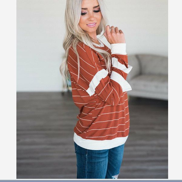 

2018 new fashion striped print shirt women t-shirt female long sleeve casual t shirt femme funny cute ruffles tees, White