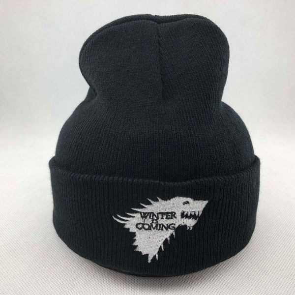 

men women knitted hat beanie skullcap dire wolf game of throne cap brimless retro elastic warm winter is coming ski beanie hat