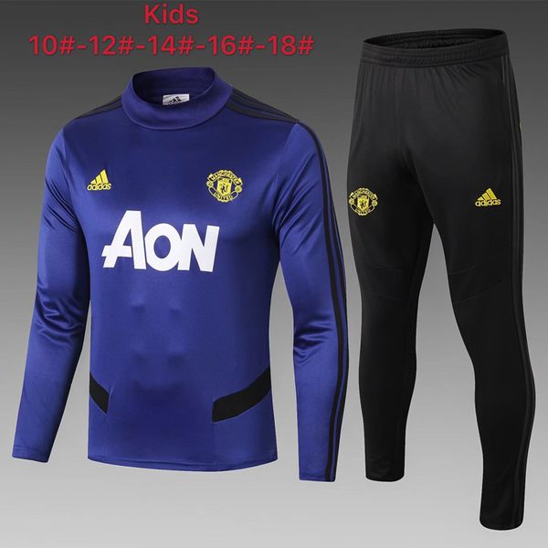 

rashford martial ajax kids soccer tracksuit 2019 2020 hazard football training tracksuit kids training suit jogging chandal barcelona messi, Black