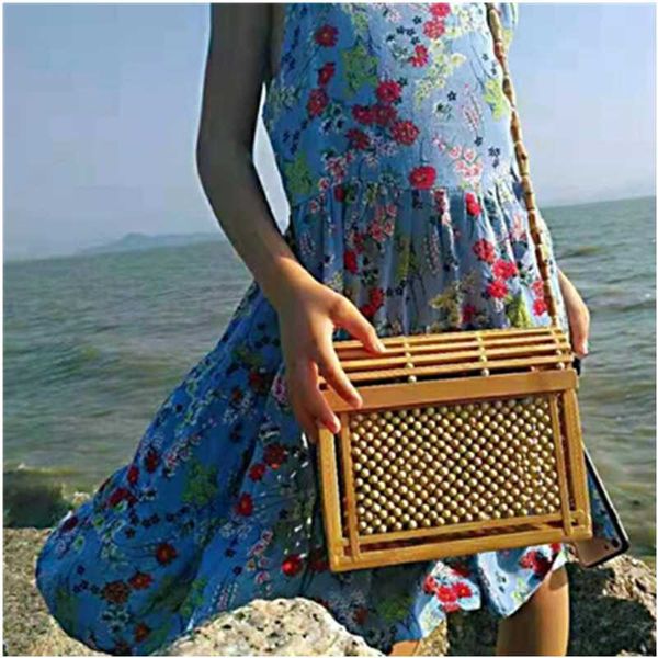 

бамбуковые сумки для женщин 2020 плеча способа пляжная сумка летняя сумка дамы креста тела деревянные сумки