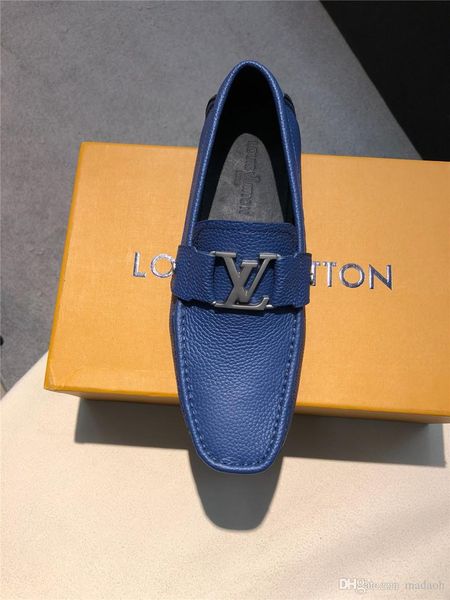 

20fw 2019 colorful line loafers men formal wedding dress shoes men's moccasins genuine leather casual shoes flats for christmas party, Black