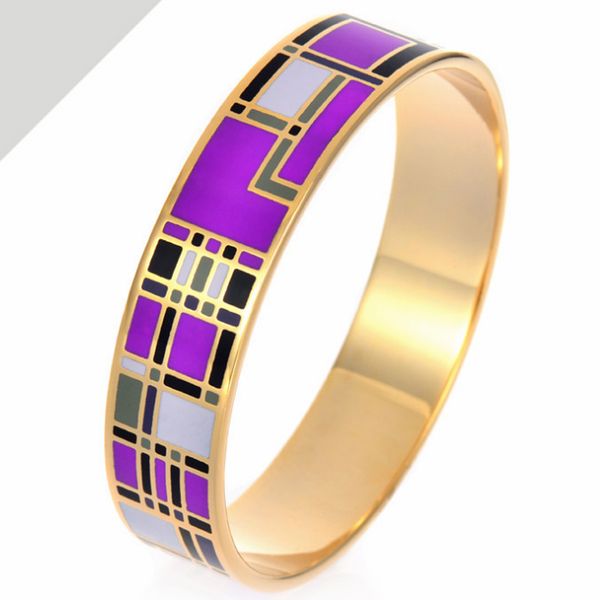 

zlxgirl jewelry 16mm width big bracelet enamel stainless steel bracelet bangles for women birthday gift men bangle, Black