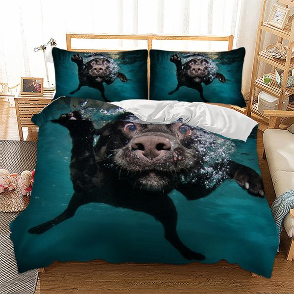 

3d cute cat dog digital printing comforter bedding sets duvet quilt cover pet animal tribal 3d bed cover two pillowcases single