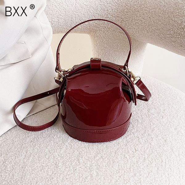 

bxx] patent leather crossbody bucket bags for women 2020 new arrival shoulder messenger bag female handbags and purses hk226
