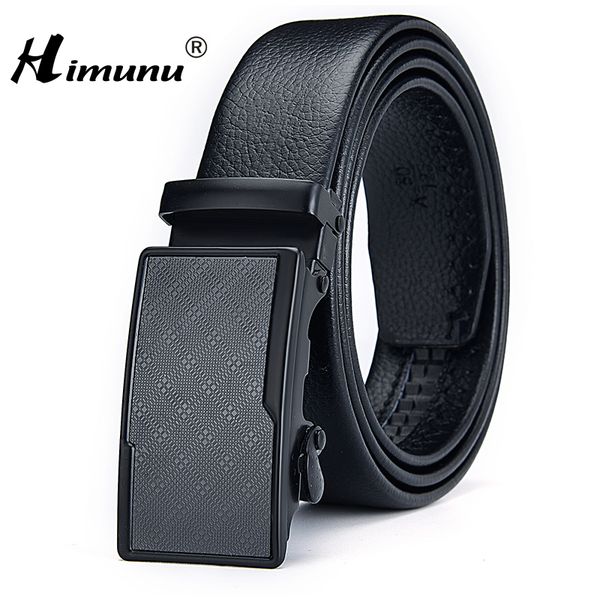 

himunu] мода автоматическая пряжка черный подлинная кожаный ремень мужские ремни корова кожа ремни для мужчин 3.5cm ширина, Black;brown