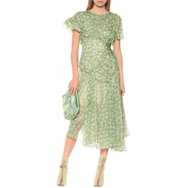 

свежий ретро стиль отдыха маленький сексуальный шелк зеленый цветочный принт нерегулярный подол отпускное платье приморский пляж, Black;gray