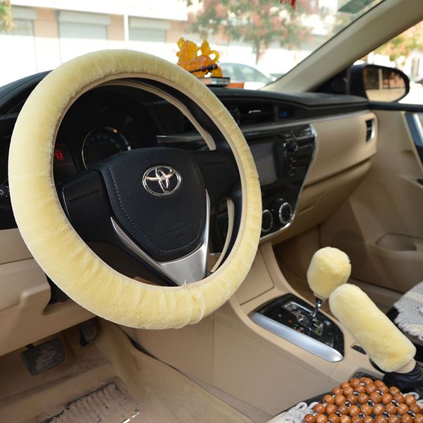 

winter warm car steering wheel cover plush pull set environmentally friendly tasteless without bold warm steering wheel