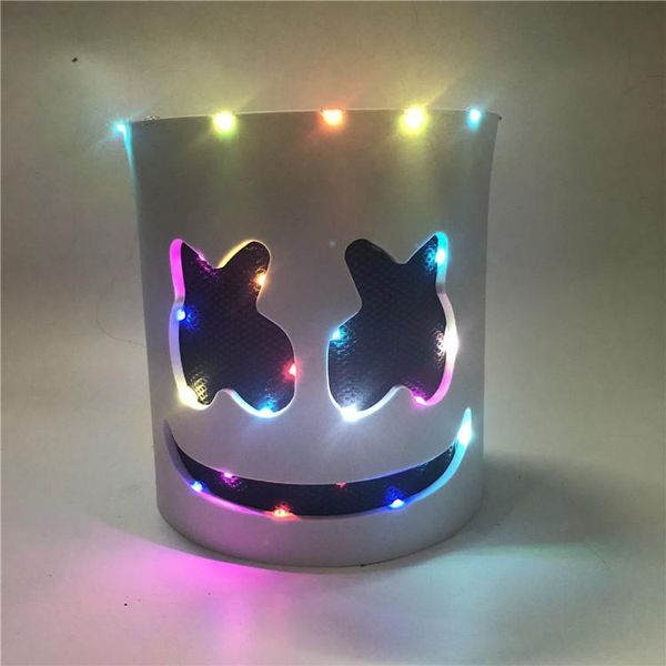

halloween party dj marshmallow mask fashionable led light therapy masks party costumes eva full face head helmet cosplay costume for adult