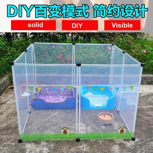 

new transparent pen pet dog pen pet diy combination animal cat crate cave multi-functional sleeping dog playing kennel