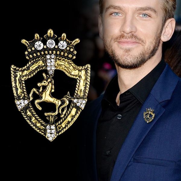 

i-ремиил новый год сбора винограда rhinestone малые корона prancing брошь для мужской костюм корсаж лошадь нагрудные pin badge одежда аксесс