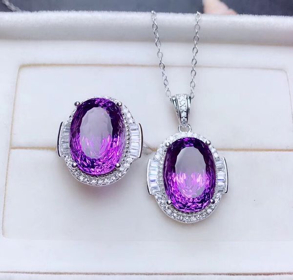 

мода аметист камень кольцо и ожерелье для женщин гнезда птицы, Black