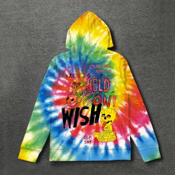 

19ss cactus travis scoastroworld sicko tee hoodie mannen vrouwen hoge kwaliteit verven hip hop hoodies 2019 new, Black