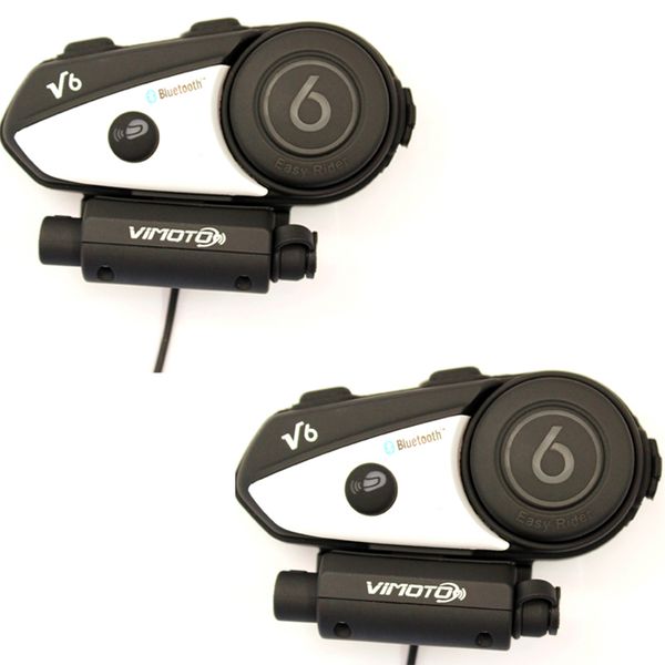 

2017 vimoto brand 2pcs v6 pro motorcycle helmet bluetooth headset intercom wireless intercomunicador bt interphone