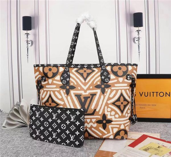 

original l and v monogram canvas bag 2020 new classic luxury designer woman's fashion brand letter print handbag shopping bag send wall