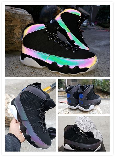 

2020 new basketball shoes  9s racer blue 3m reflective gym red dream it unc chameleon anthracite jumpman kids men's designer sneakers, Black