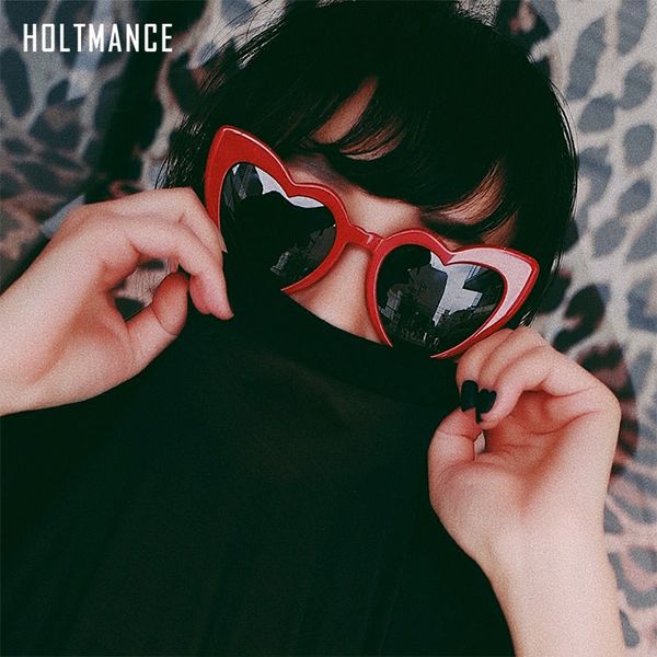 

cute heart brand designer sunglasses fashion women men cat eye sun glasses retro love heart shaped ladies shopping sunglass, White;black