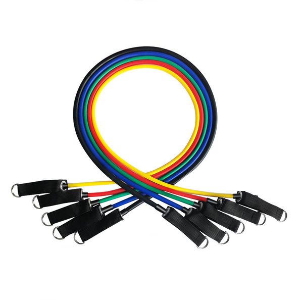 

resistance bands 11 piece set fitness indoor hand exercise latex rope hanging belt yoga stretch pull up assist straps