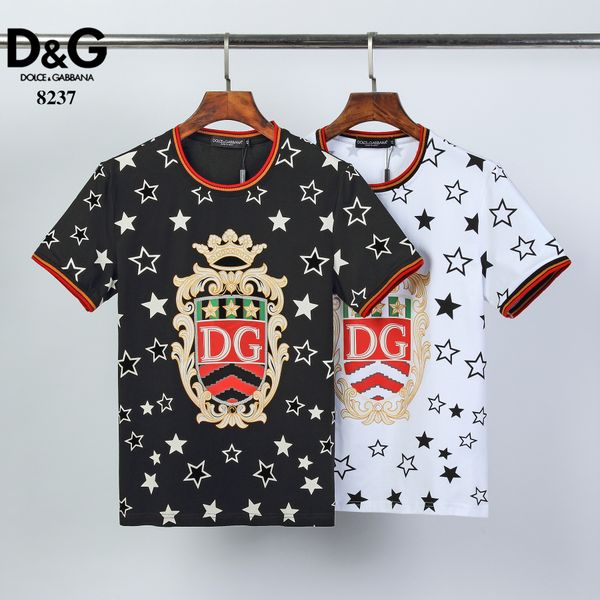 

2020 мода марка мужская футболка мода весна / лето париж полосатый монограммой футболка высокое качество повседневная пара топ футболка, White;black