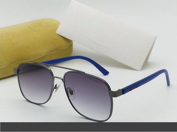 

new luxury men sunglasses 0422 fashion square frame pilot glasses selling popular model eyewear simple style uv400 protection with case, White;black