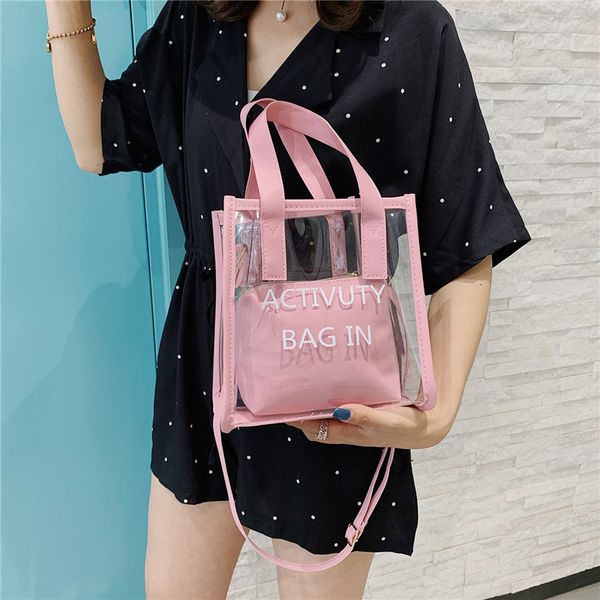 

transparent bag female bag 2020 new korean version of the messenger shoulder jelly handbag