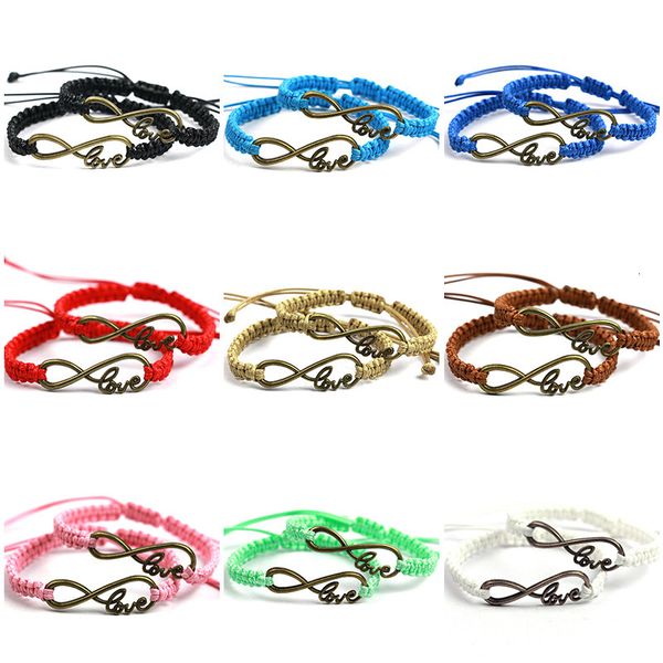 

2pcs/pair couple bracelets same color cord with antique bronze love rope chains lovers gift handmade charm bracelet accessories, Golden;silver