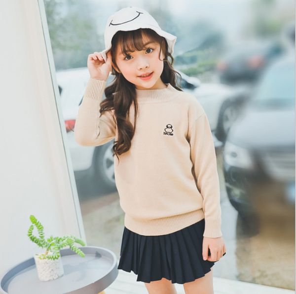 

girl casual pullover new pattern leisure knitting sweater children's garment, Blue