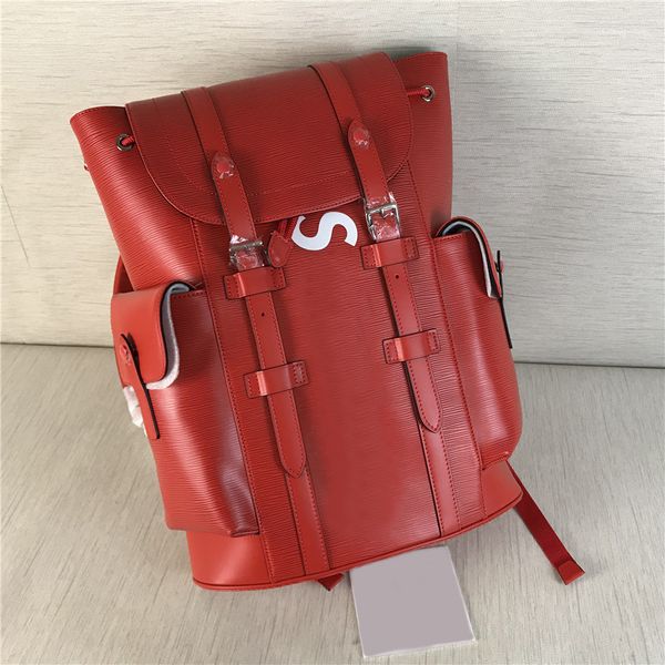 

2020 top аутентичного рюкзак 911supre мужчины женщина сумка плечи сумка сумочка 55epi me leather red black редкая с бирками с оригинальной к