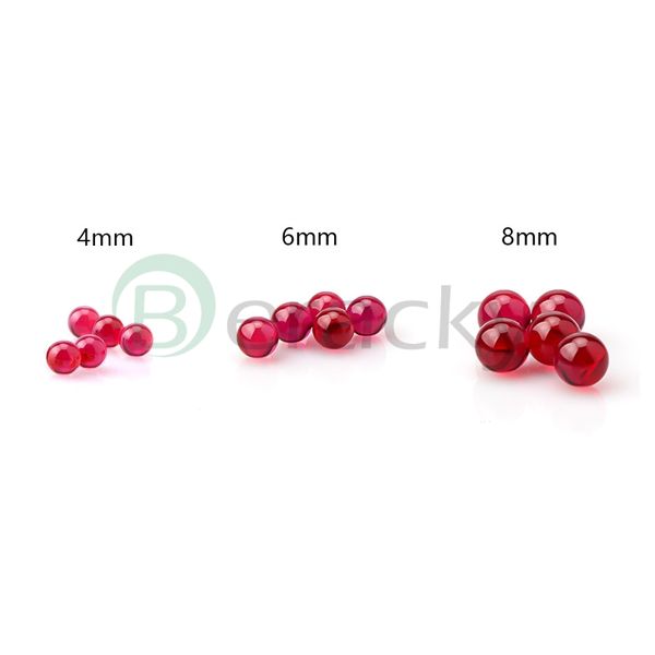 4mm 6mm 8mm Ruby Terp Pearls Dab Perlen Einsatz Rauchwerkzeuge für abgeschrägte Kante Quarz Banger Nägel Glasbongs Dab Rigs Wasserpfeifen